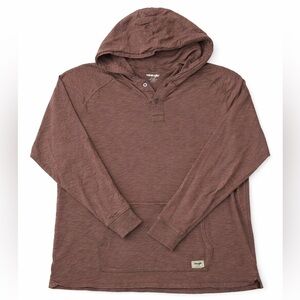 Wrangler Men's Brown Hooded Henley Sweatshirt